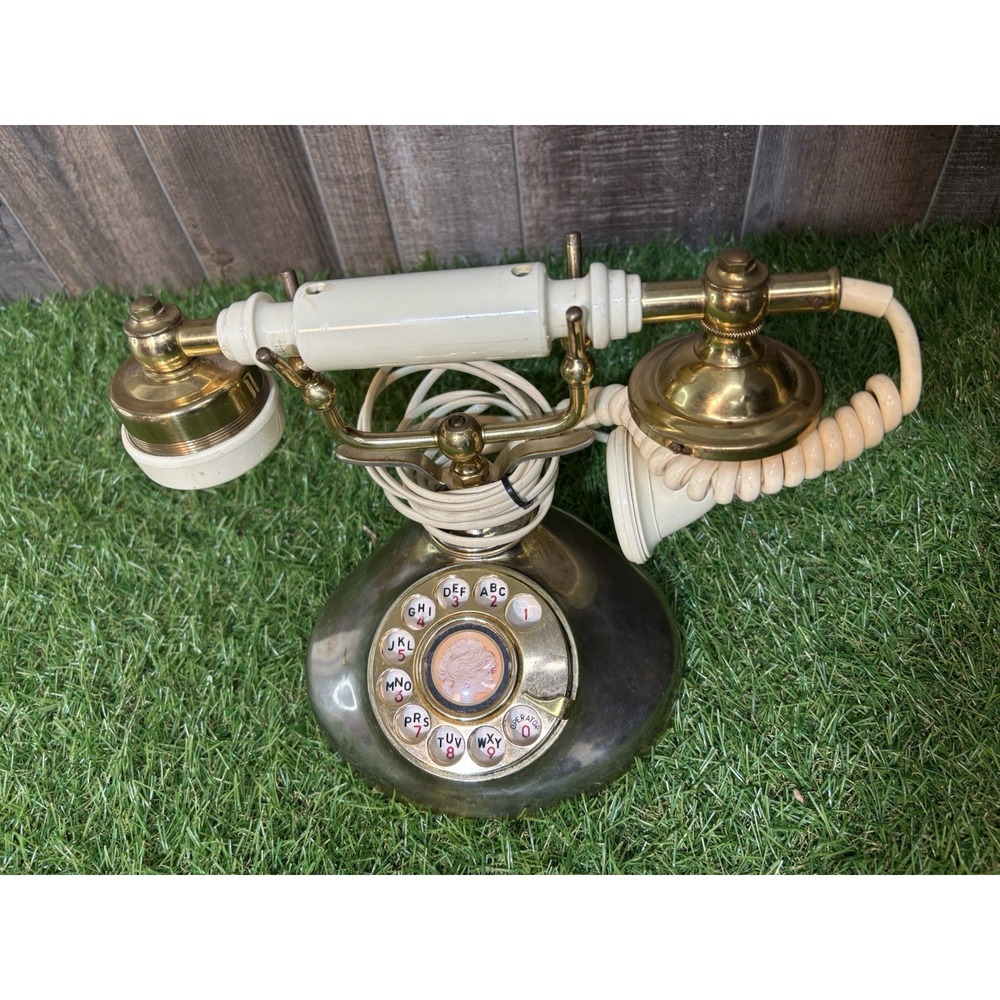 Vintage‎ Leever Brothers First Lady Brass Ivory Phone As Is